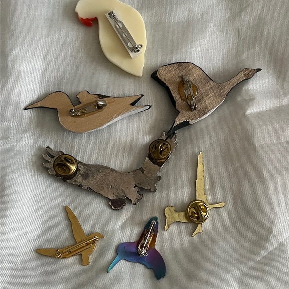 Lot of (7) Mixed bird brooches - Picture 7 of 7